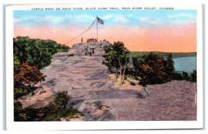 Mid-1900s Castle Rock, Black Hawk Trail, Rock River Valley, IL Postcard