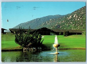 1986 Champagne Glass Fountain Lawrence Welk Resort Escondido California Postcard