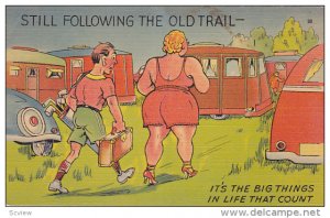 1930-1940's; Man Following A Woman, Still Following The Old Trail- It's The ...