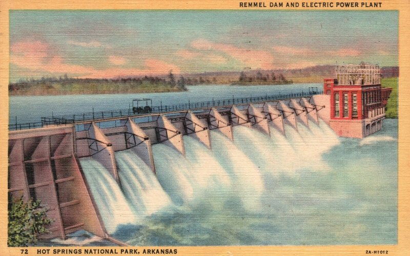 Vintage Postcard 1949 Remmel Dam Electric Power Plant Hot Springs National Park