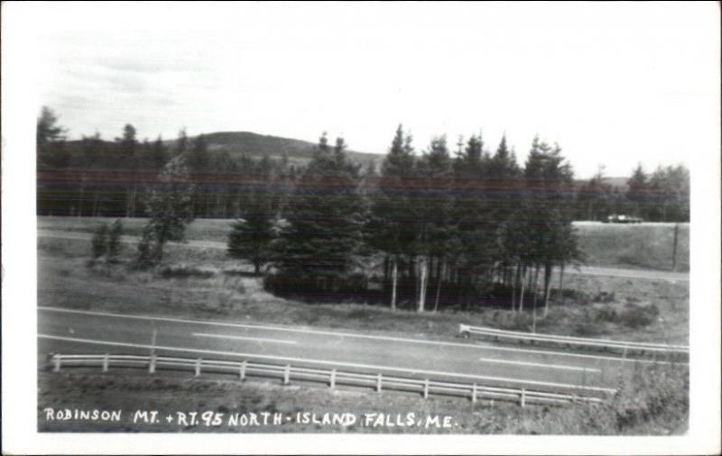 Island Falls ME Robinson Mtn & Rte 95 Real Photo Postcard