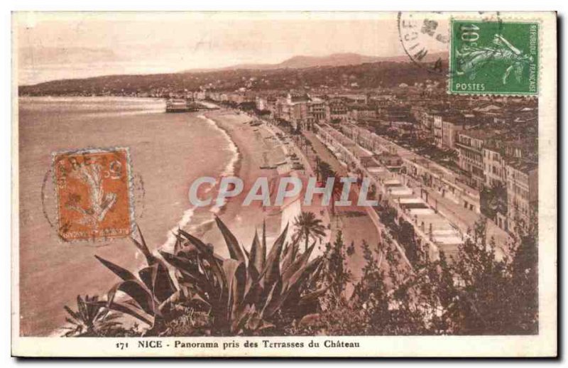 Nice Old Postcard Panorama taken castle terraces