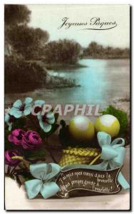 Old Postcard Fantasy Easter eggs