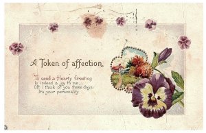 A Token of Affection Vintage Posted Greetings Postcard 1917