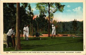 PC GOLF, USA, FL, DAVENPORT, HOLLY HILL GOLF COURSE, Vintage Postcard (b45419) 