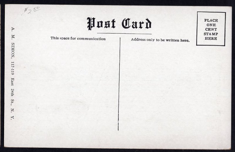 Connecticut WASHINGTON Gunn Memorial Library - Hand Colored - White Border