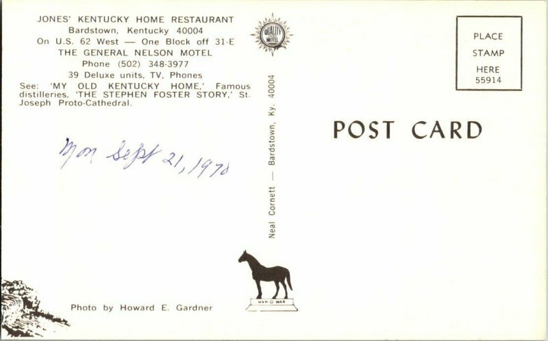 15 Good Reasons For Eating At Jones' Restaurant Bardstown KY Standard View Card 