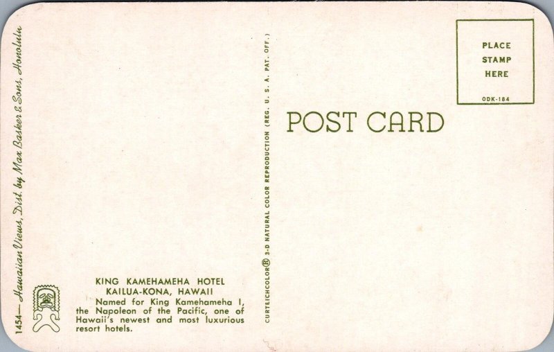 Postcard King Kamehameha Hotel Kailua-Kona Hawaii HI