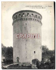 Old Postcard Coucy le Chateau Le Donjon Gate Museum