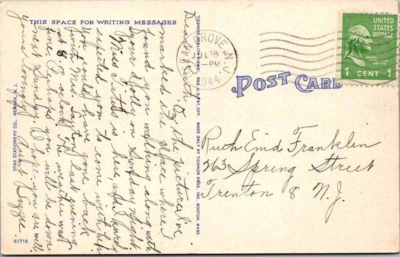 Postcard HOUSE SCENE Ocean Grove New Jersey NJ AN1946