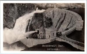 RPPC ROOSEVELT DAM AZ Arizona   VIEW of DAM     c1920s   Postcard