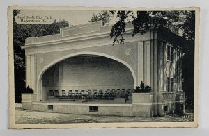 Hagerstown Maryland Band Shell City Park c1940 Postcard T6