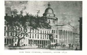 Elm Tree Corner Albany After 1850 City Landmark Albany New York Vintage Postcard