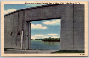 Vtg Parkersburg West Virginia WV Blennerhassett Island Gate Flood Wall Postcard