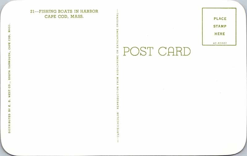 Postcard PIER SCENE Cape Cod Massachusetts MA AM8647