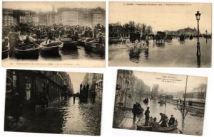 FRANCE FLOODS, INDONATIONS 1910, FRANCE 300 CPA