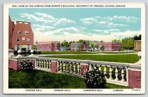 Eugene OR View Of Campus From Womens Bldg University Of Oregon Postcard O29