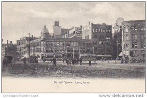 Trolley On Central Square Lynn Massachusetts 1912