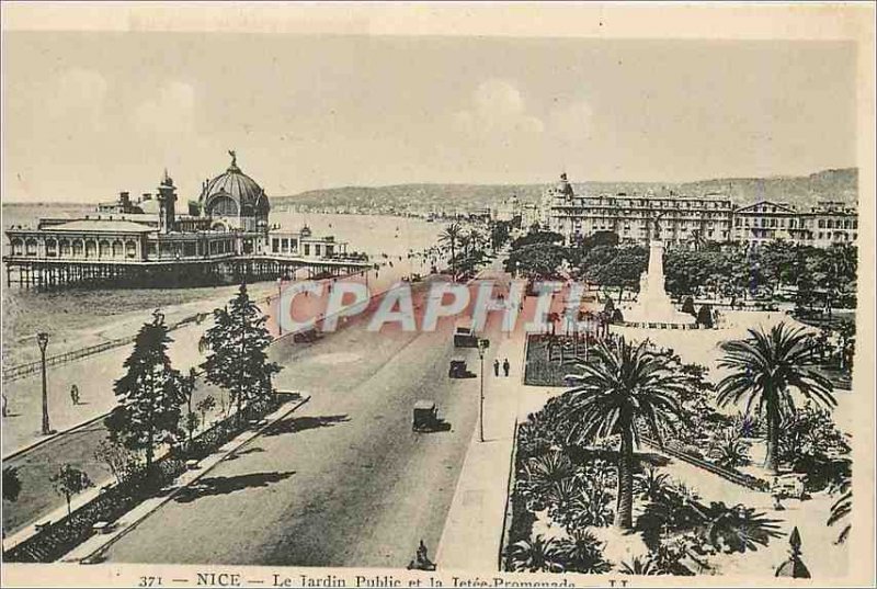 Postcard Old Nice The Public Garden and the Jetee Promenade