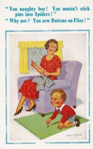 Buttons On Mens Flies Spiders Insect Sex Double Meaning Comic Humour Postcard