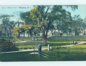 Divided-Back PARK SCENE Westerly Rhode Island RI H3552