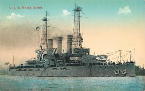 Postcard USS Rhode Island C-1910 Navy Military 23-3261