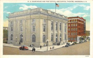 ABERDEEN, South Dakota SD  COURT HOUSE & CAPITOL THEATRE  ca1930's Postcard