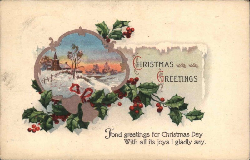 1923 Postcard CHRISTMAS SEALS Winter Scene