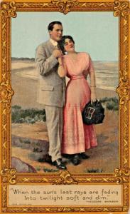 WHEN SUNS LAST RAYS FADING INTO TWILIGHT-THEODORE BARBER ROMANCE-1913 POSTCARD