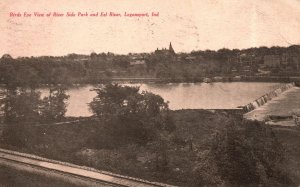 Vintage Postcard 1907 Birdseye View Riverside Park Eel River Longansport Indiana