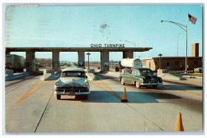 1958 Main Entrance To Ohio Turnpike From Pennsylvania Going West Cars Postcard