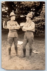 WWI Postcard RPPC Photo US Navy Soldiers c1910's Unposted Antique