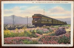 Vintage Postcard 1936 Westward Bound, Crossing the Desert, California (CA)