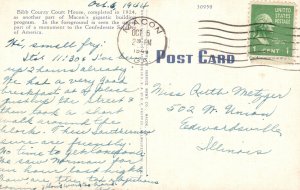 Vintage Postcard 1944 Bibb County Courthouse Gigantic Building Macon Georgia GA 
