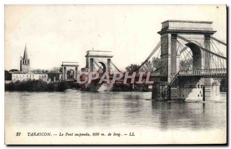 Old Postcard Tarascon Suspension Bridge