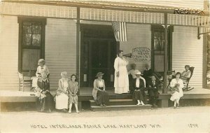 WI, Beaver Lake, Hartland, Wisconsin, Hotel Interlaken, Jos F. Seidl 1074, RPPC