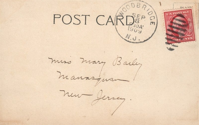 WOODBRIDGE NJ HIGH SCHOOL ANTIQUE POSTCARD