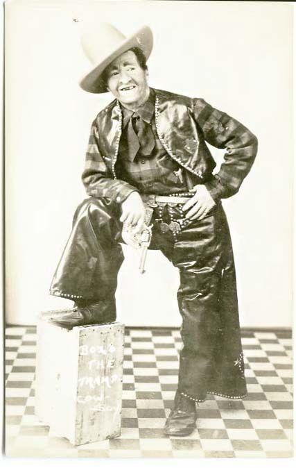 Bozo The Tramp Cowboy RPPC Real Photo  Postcard