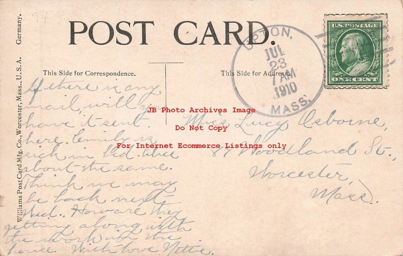 MA, Worcester, Massachusetts, Home For Aged Men, 1910 PM, Williams PC Pub