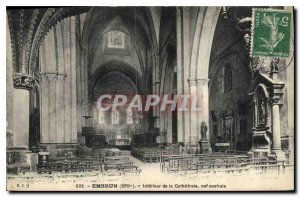 Postcard Old Embrun Interior of the Cathedral Nave Central