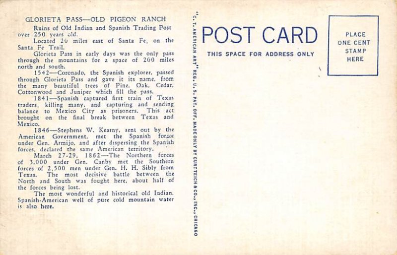 Old Pigeon Ranch Glorieta Pass, New Mexico NM