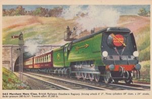 Merchant Navy Class Southern 4-6-2 Train Old Postcard