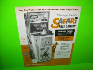 Chicago Coin SAFARI 1969 Original Vintage Rifle Gun Arcade Game Sales Flyer