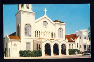 West Palm Beach, Florida/FL Postcard, St Ann's Church, 1950's Car