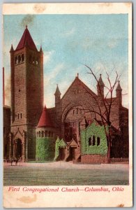 Columbus Ohio c1910 Postcard First Congregational Church