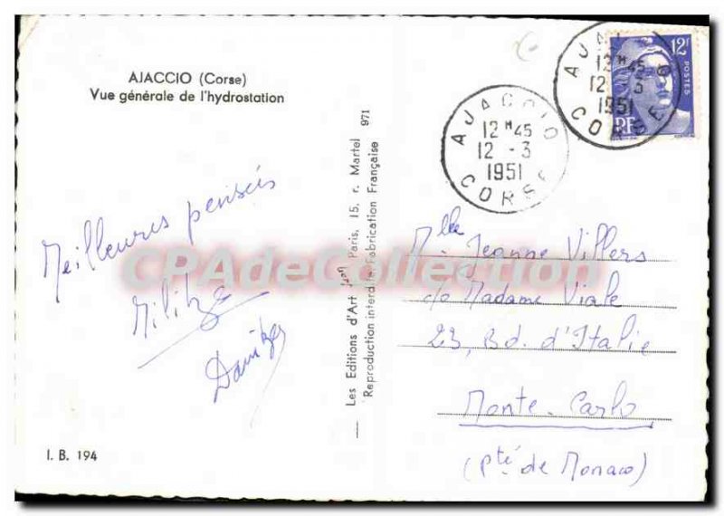 Modern Postcard Ajaccio Vue Generale De I'Hydrostation