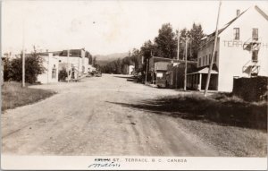 Terrace BC British Columbia Terrace Hotel Kalum or Main St 1940s RP Postcard H60