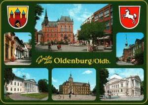 VINTAGE CONTINENTAL SIZE POSTCARD GREETINGS FROM OLDENBURG GERMANY MULTIPLE VIEW