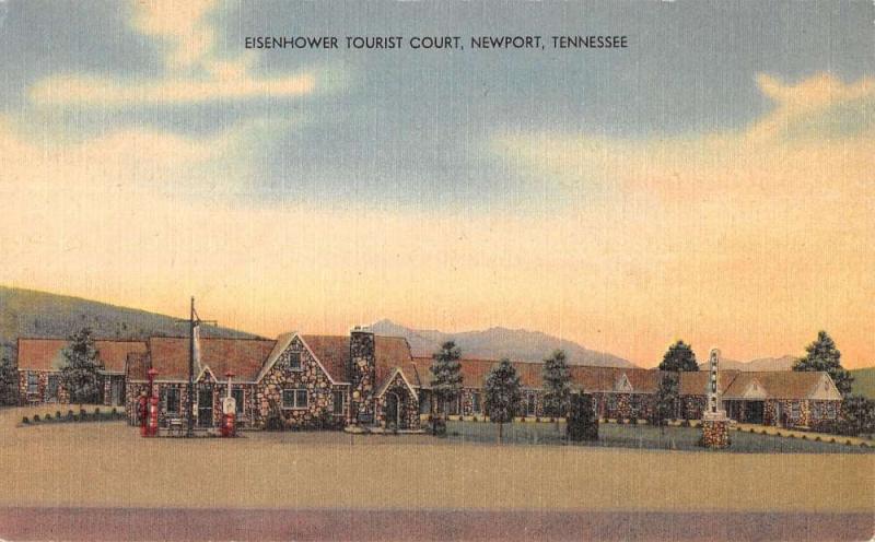 Newport Tennessee Eisenhower Tourist Court Linen Antique Postcard K20933