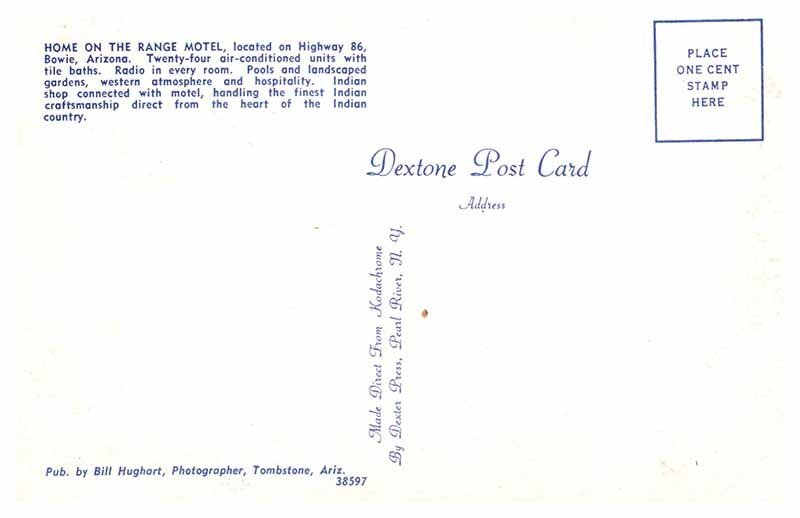 Postcard MOTEL SCENE Bowie Arizona AZ AP1030